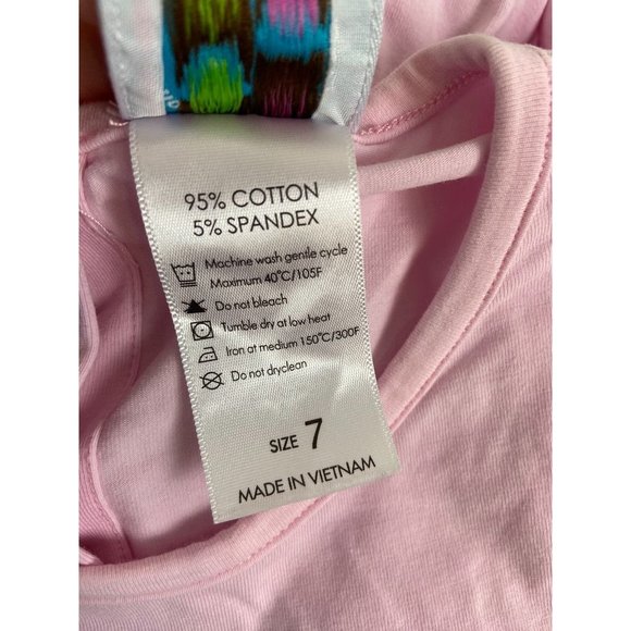 Smock Monkey girls 7 pink smocked flamingo tunic mini dress stretch casual - Picture 6 of 6